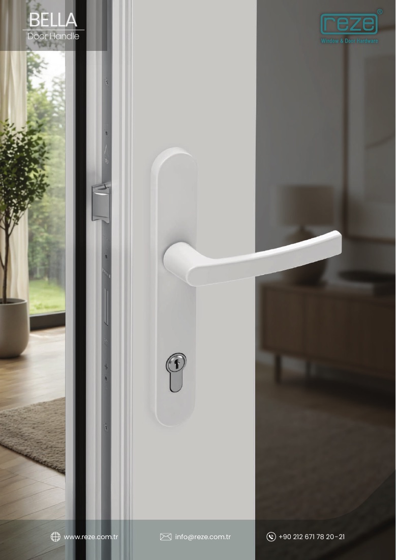Manilla de puerta Bella REZE con placa