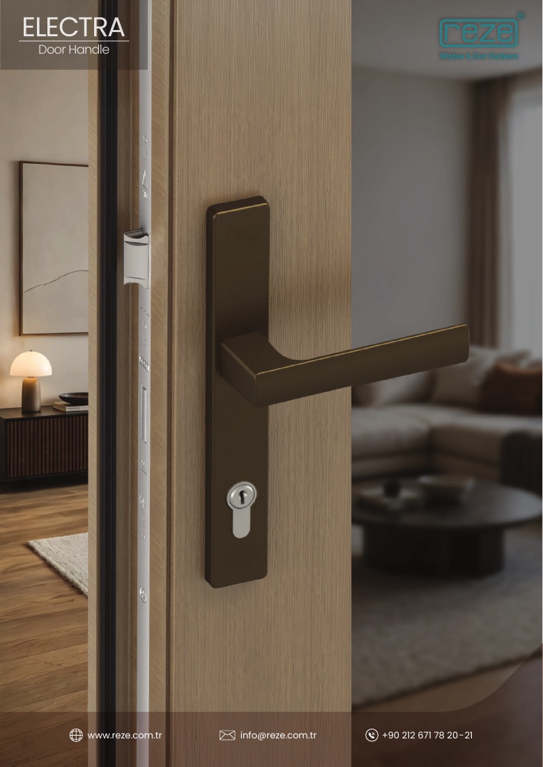 Manilla de puerta Electra REZE con placa