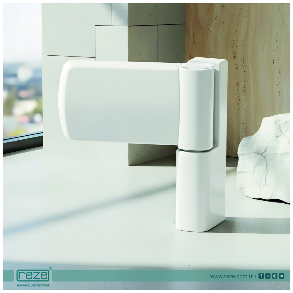 Bisagra de puerta ORION 3D de REZE en acabado blanco
