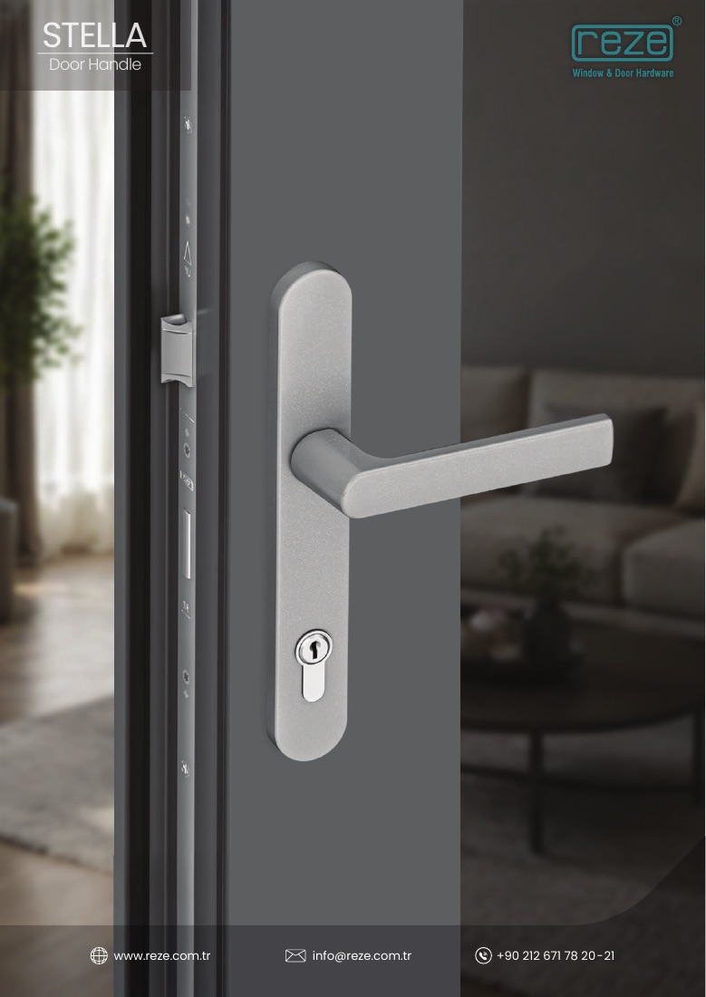 Manilla de puerta Stella REZE con placa